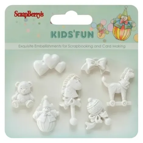 Ozdoby polimerowe Scrap Berry's Kids & Fun 3, 7szt